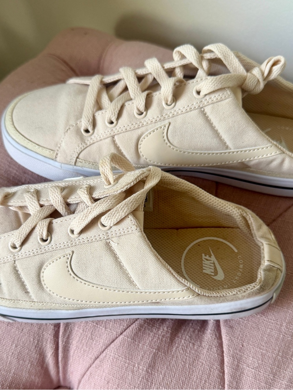 Nike Cream Low-Top Canvas Sneakers - Picture 2 of 3
